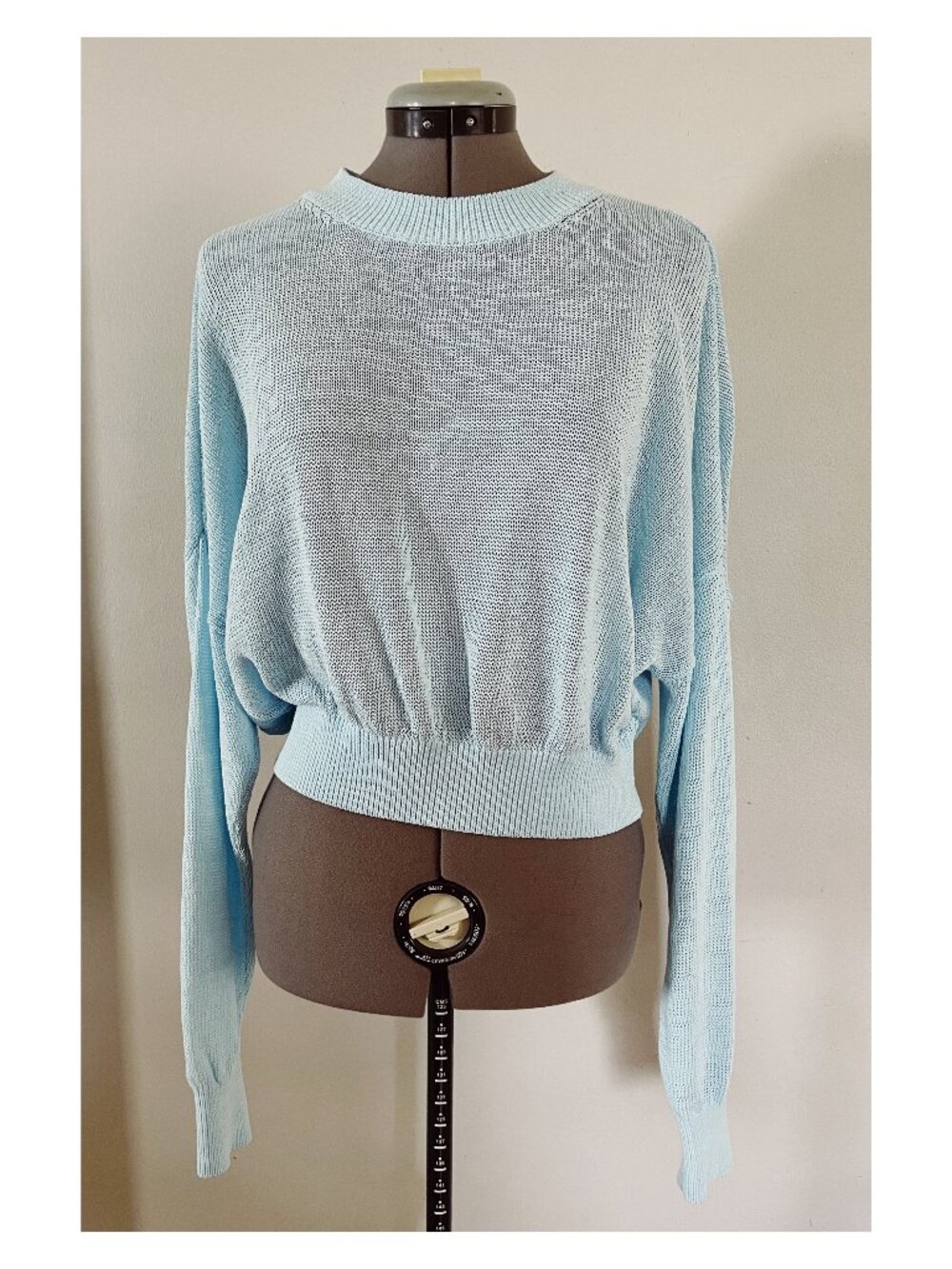 Madewell Sz L Drop Shoulder Batwing Loose Knit Cotton Sweater Turquoise